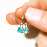 Blue Sea Glass Hoops