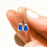 Blue Sea Glass Hoops