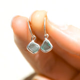 Green Sea Glass Hoops