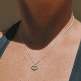 Green Sea Glass Heart Necklace
