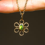 Sea Glass Flower Necklace -  Gold Vermeil