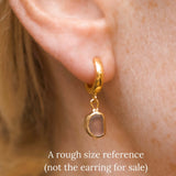 Purple Sea Glass Hoops - Gold Vermeil