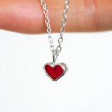 Red Sea Glass Heart Necklace