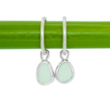 Green Sea Glass Hoops
