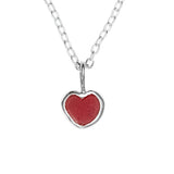 Red Sea Glass Heart Necklace