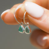 Green Sea Glass Hoops