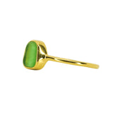 Green Sea Glass, Gold Vermeil - Size T