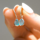 Blue Sea Glass Hoops