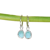 Light Blue Sea Glass Hoops