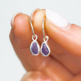 Purple Sea Glass Hoops