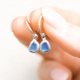 Purple/Blue Sea Glass Hoops
