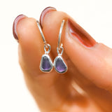 Purple Sea Glass Hoops