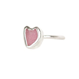 Pink Sea Glass Heart - Size K