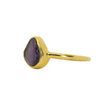 Purple Sea Glass, Gold Vermeil - Size O
