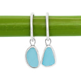 Blue Sea Glass Hoops