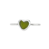 Green Sea Glass Heart - Size O 1/2