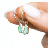 Green Sea Glass Hoops