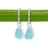Blue Sea Glass Hoops