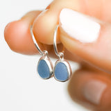 Blue Sea Glass Hoops