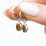 Amber Sea Glass Hoops