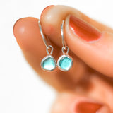 Blue Sea Glass Hoops