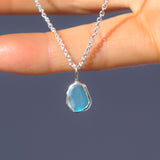 Blue Sea Glass Necklace