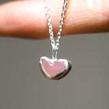 Pink Sea Glass Heart Necklace