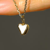 White Sea Glass Heart Necklace, Gold Vermeil