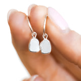 White Sea Glass Hoops