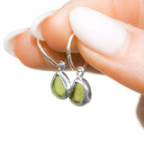 Green Sea Glass Hoops