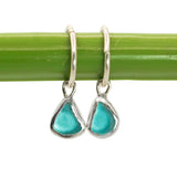 Blue Sea Glass Hoops