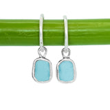Blue Sea Glass Hoops