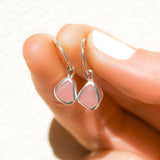 Pink Sea Glass Hoops