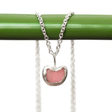 Pink Sea Glass Heart Necklace