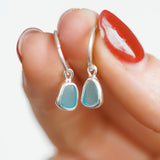 Blue Sea Glass Hoops