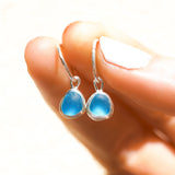 Blue Sea Glass Hoops