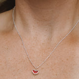 Red Sea Glass Heart Necklace