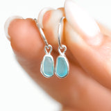 Blue Sea Glass Hoops