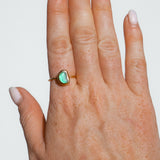 Green Sea Glass, Gold Vermeil - Size S