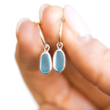 Blue Sea Glass Hoops