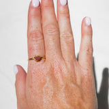 Red Sea Glass Heart, Gold Vermeil - Size T