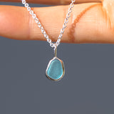 Blue Sea Glass Necklace