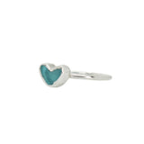 Blue Sea Glass Heart - Size R
