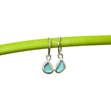 Blue Sea Glass Hoops