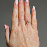 Light Blue Sea Glass, Gold Vermeil - Size P