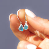 Blue Sea Glass Hoops