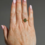 Green Sea Glass, Gold Vermeil - Size O