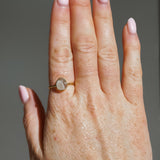 Light Blue Sea Glass, Gold Vermeil - Size S