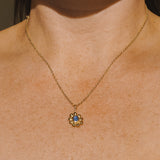 Sea Glass Sun Necklace - Gold Vermeil