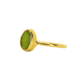 Green Sea Glass, Gold Vermeil - Size N